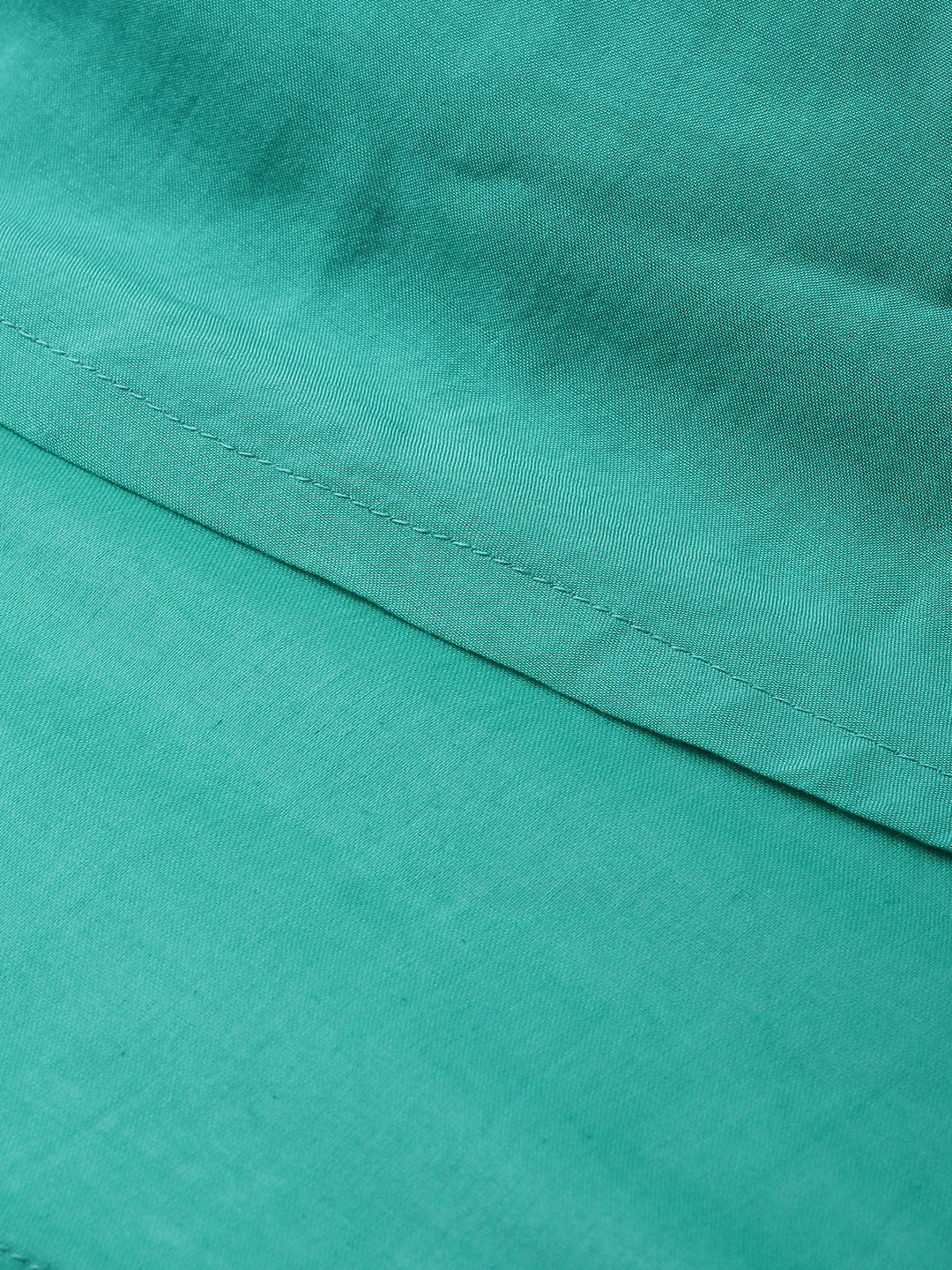 Neerus Green muslin embellished A-line kurta - detail view 4