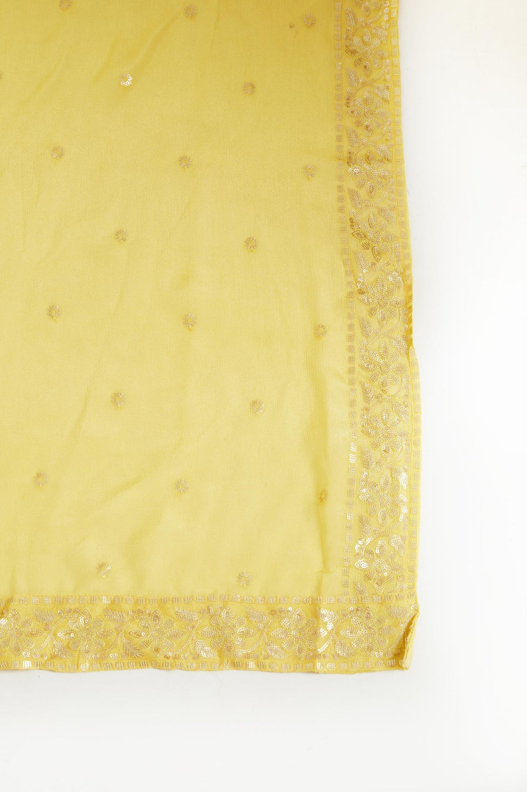 Neerus Yellow georgette printed kurta set - detail view 5