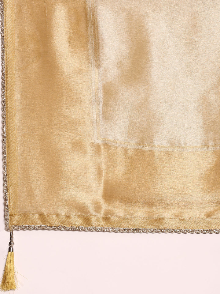 Neerus Yellow net hand embroidered lehenga set - detail view 4