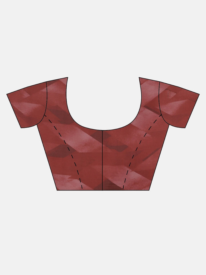 Neerus Multi crepe printed saree with blouse piece - detail view 2