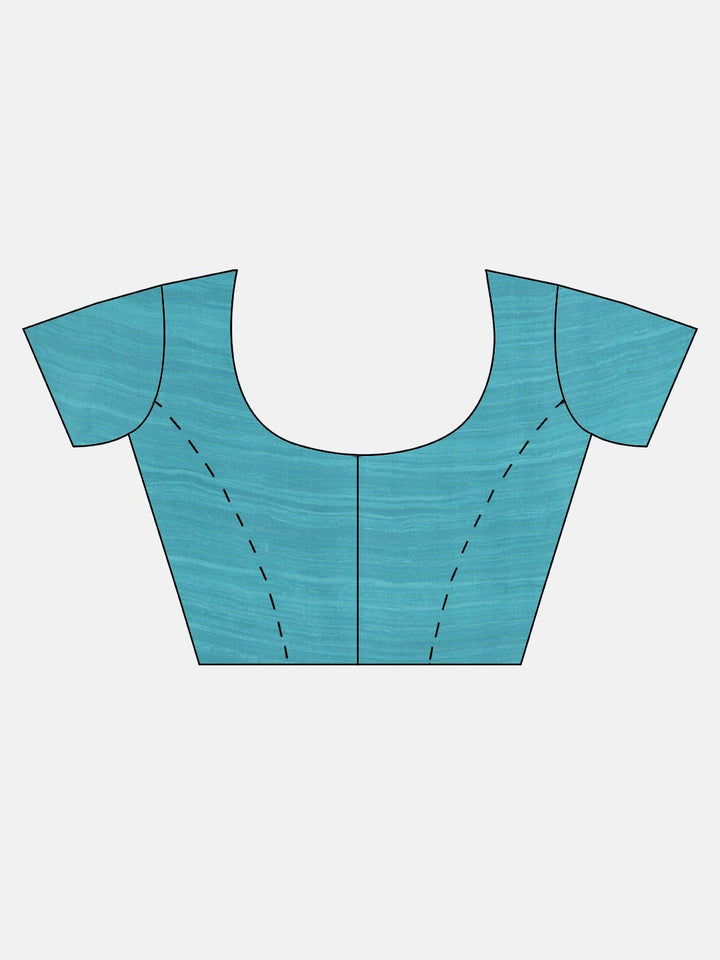 Neerus Blue Crepe Solid Saree - detail view 2