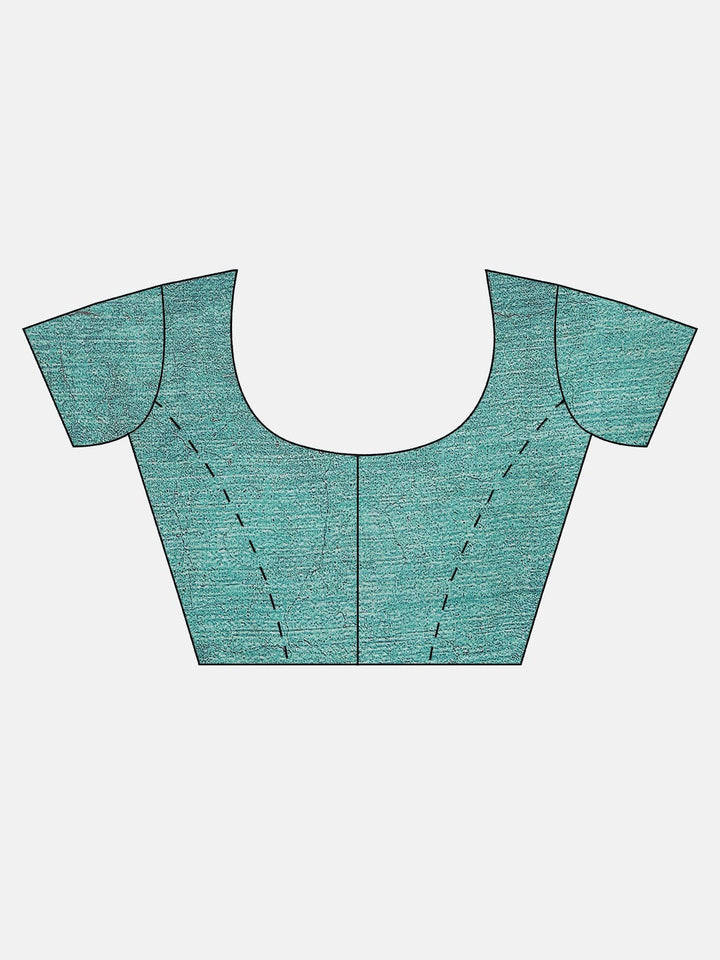 Neerus Multi crepe printed saree with blouse piece - detail view 2