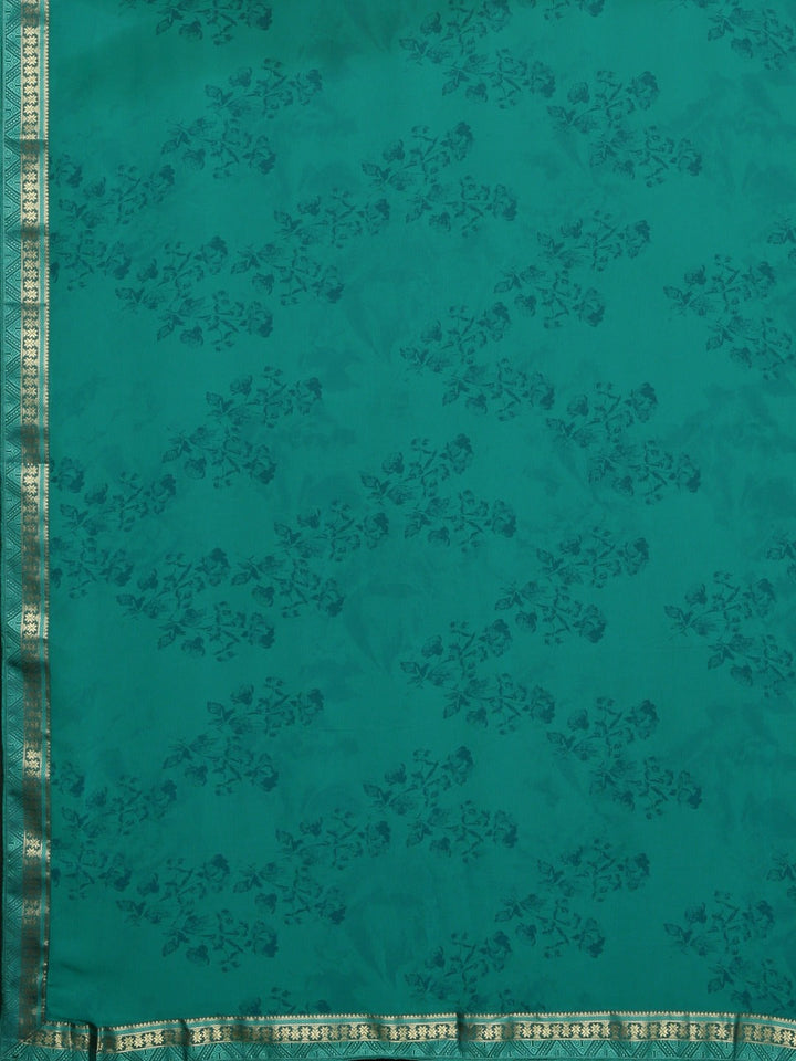 Neerus Blue georgette printed saree - detail view 1