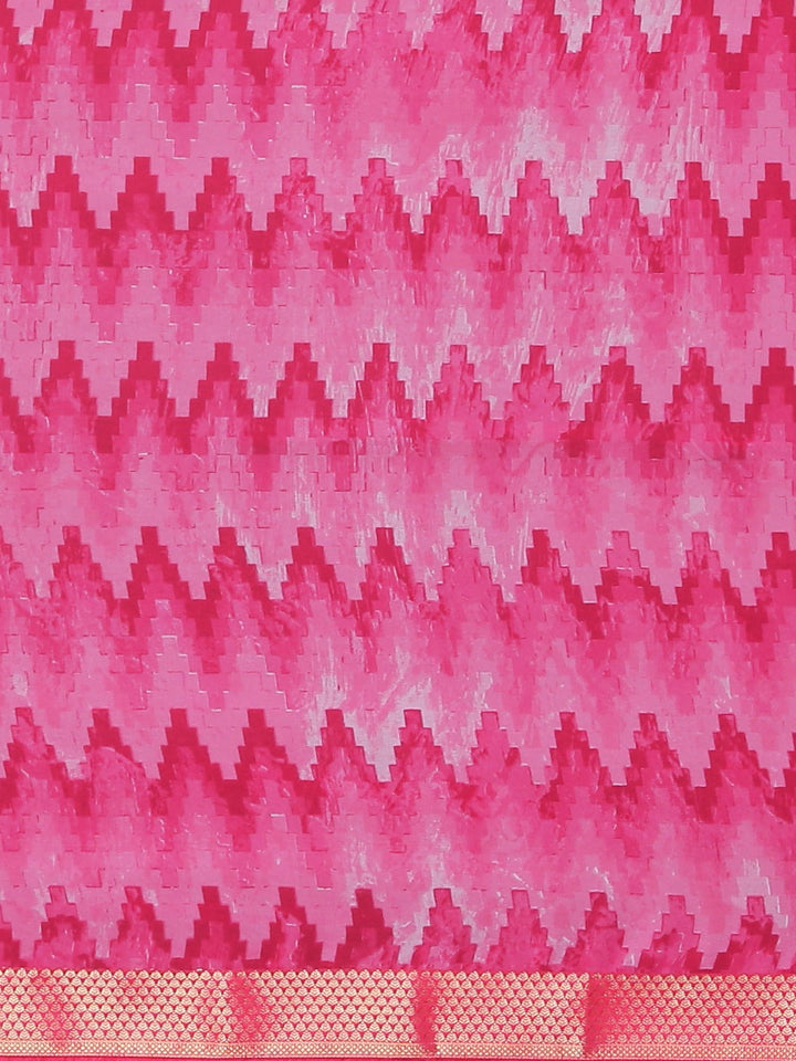 Neerus Pink georgette printed saree - side view