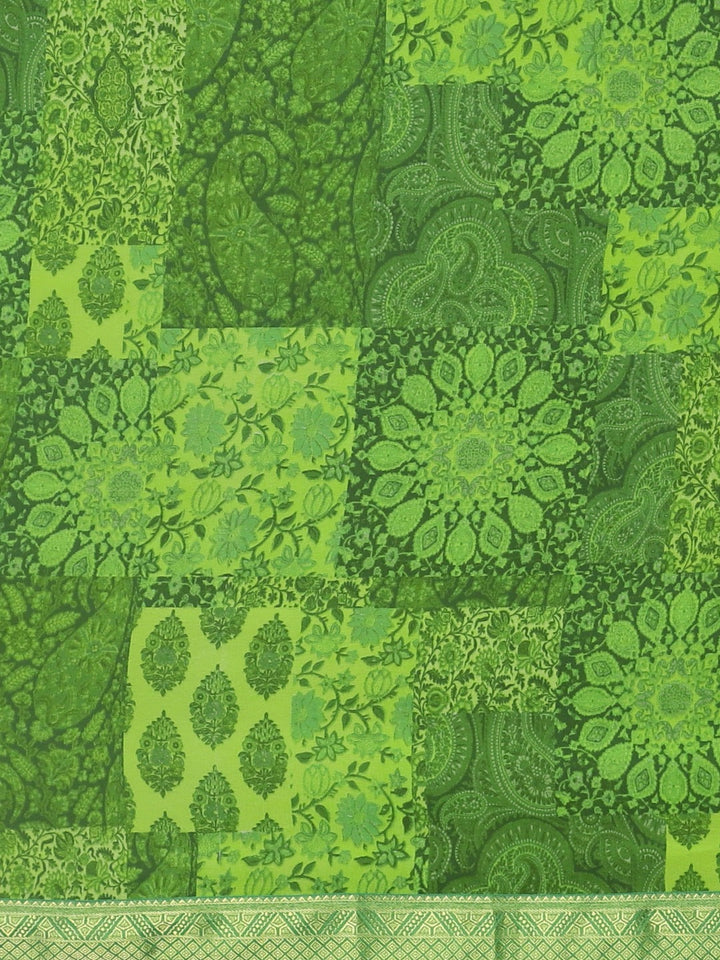 Neerus Green georgette printed saree - side view
