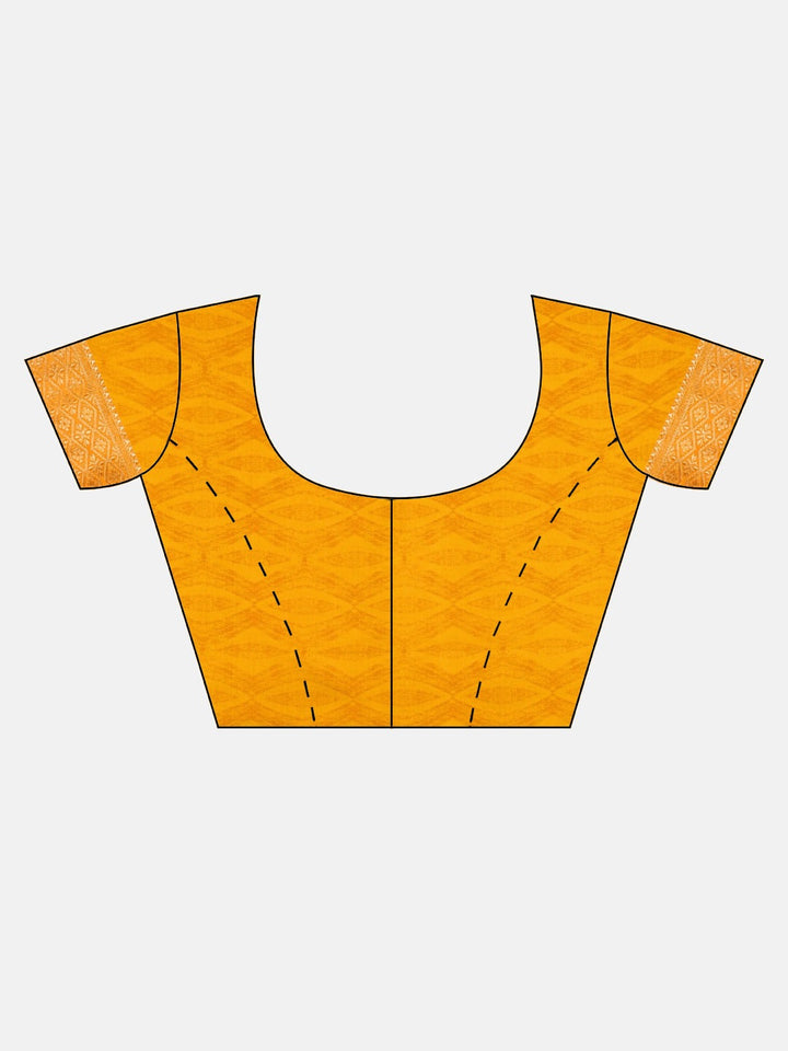 Neerus Yellow georgette printed saree with blouse - detail view 1