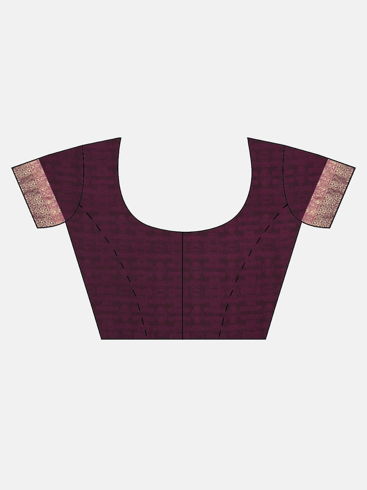 Neerus Purple georgette printed saree with blouse - detail view 2