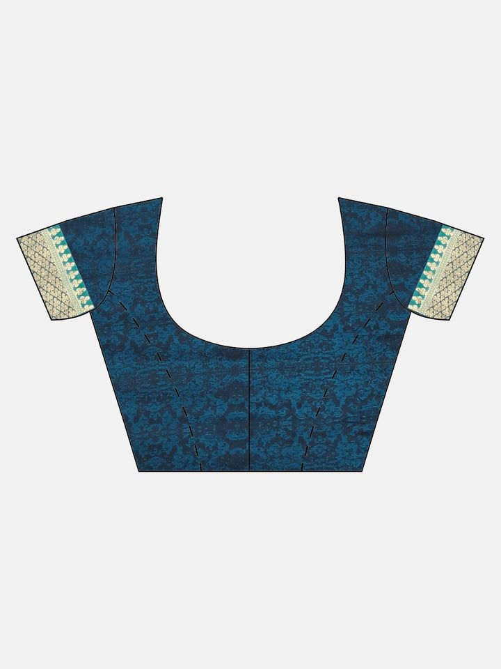 Neerus Blue georgette printed saree - detail view 2