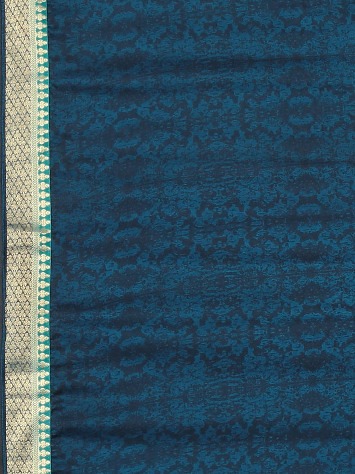Neerus Blue georgette printed saree - detail view 3