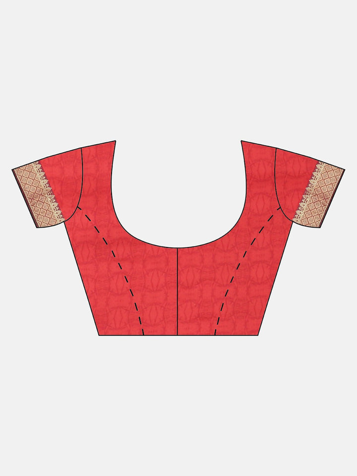 Neerus Red georgette printed saree - detail view 2