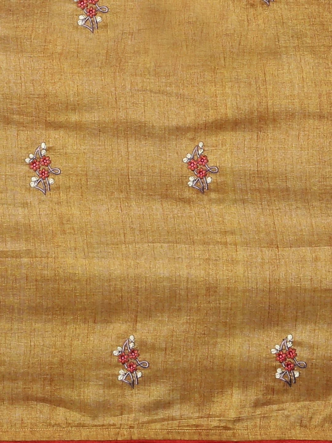 Neerus Brown embellished saree with blouse piece - side view