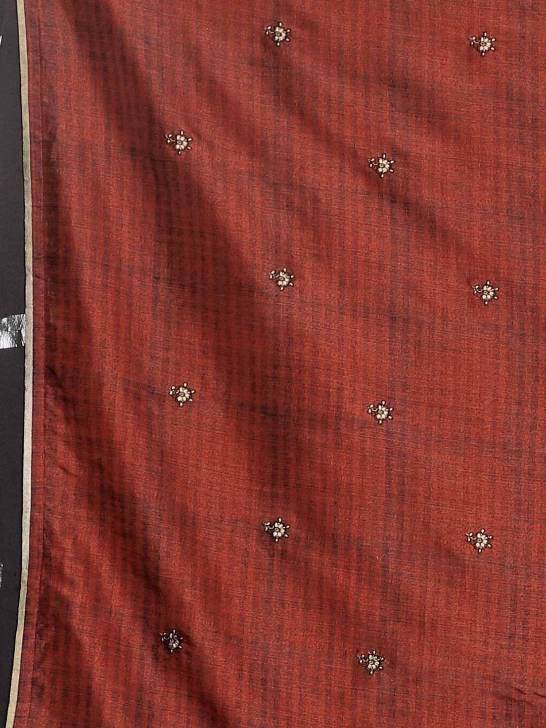 Neerus Grey georgette printed saree with blouse - detail view 3