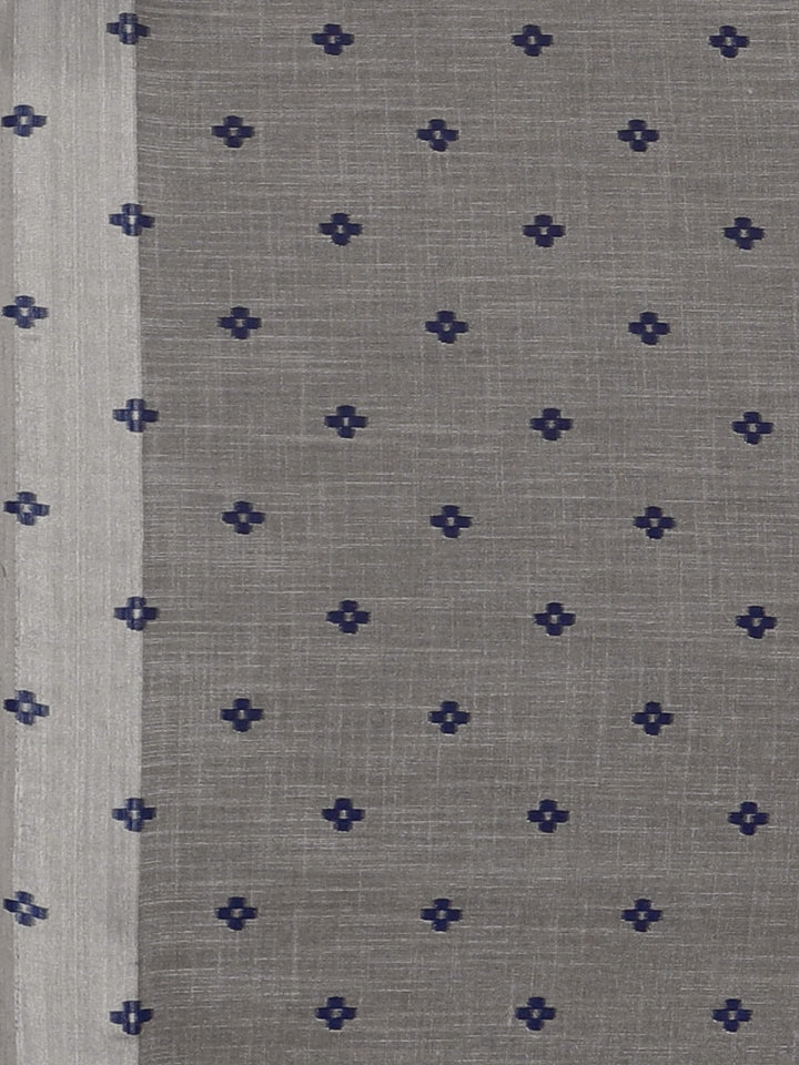 Neerus Grey Georgette Printed Saree with Blouse - detail view 3
