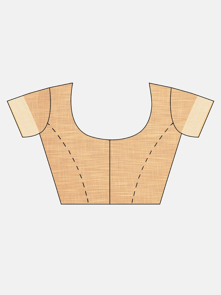 Neerus Beige georgette printed saree with blouse piece - detail view 2