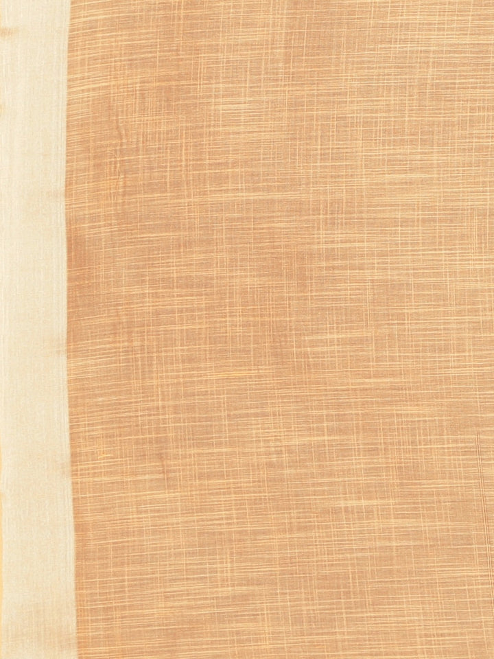 Neerus Beige georgette printed saree with blouse piece - detail view 3