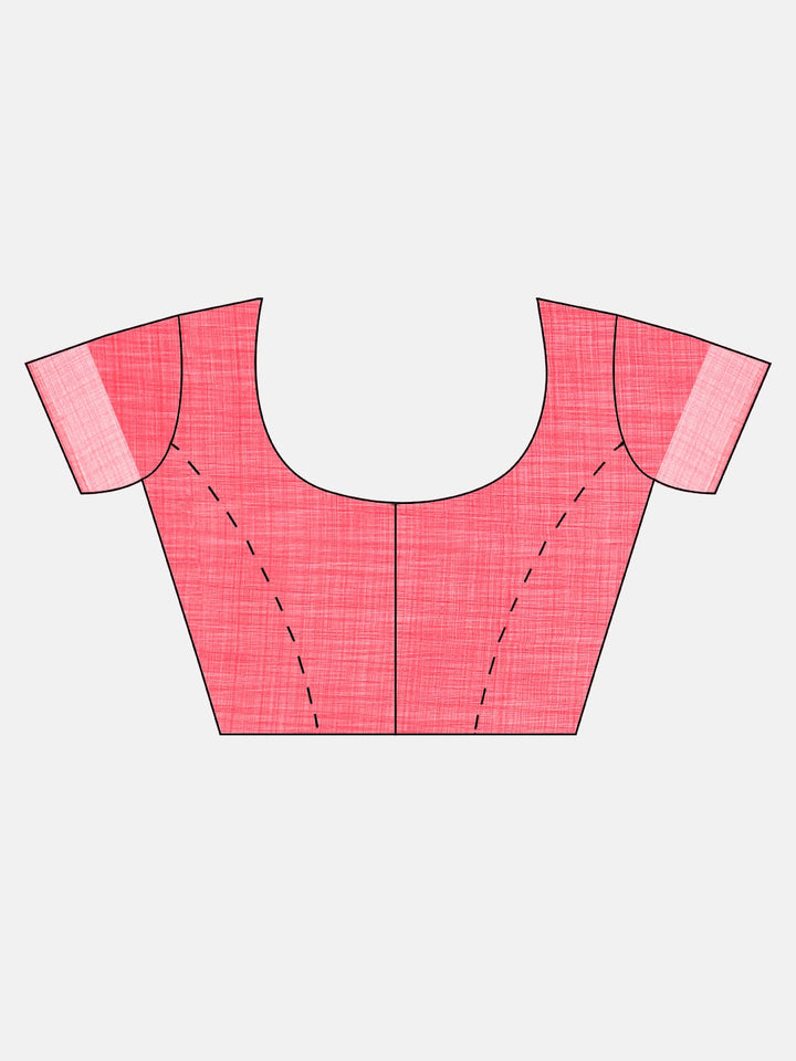 Neerus Pink georgette printed saree with blouse - detail view 2