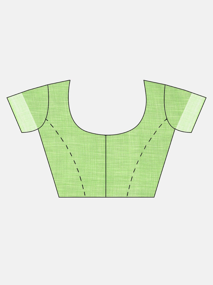 Neerus Green georgette printed saree with blouse piece - detail view 2