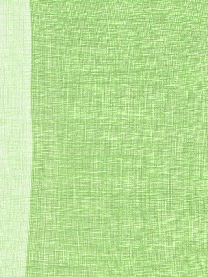 Neerus Green georgette printed saree with blouse piece - detail view 3