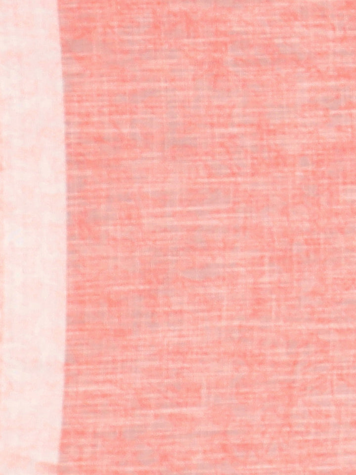 Neerus Pink georgette printed saree with blouse - detail view 3