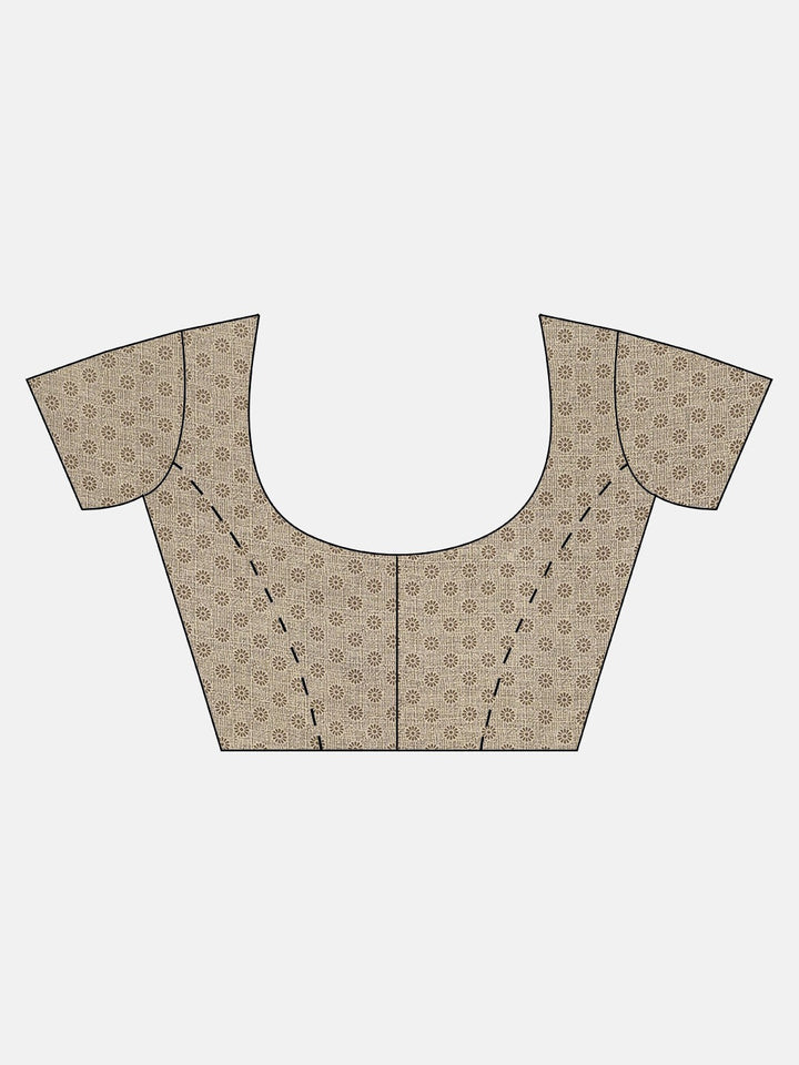 Neerus Beige georgette printed saree - detail view 2