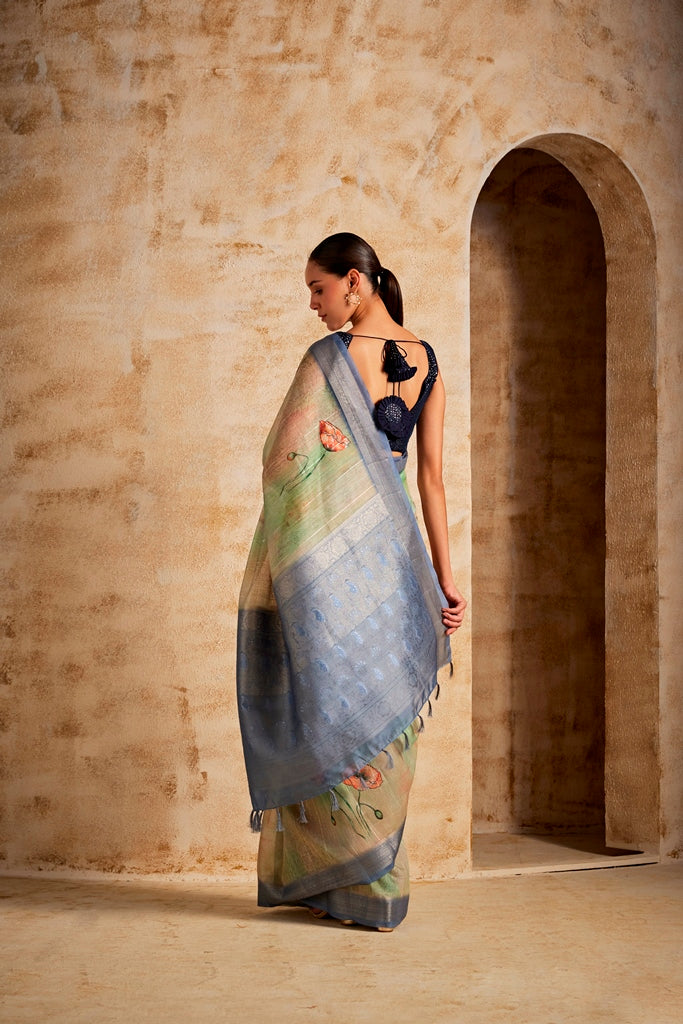 Neerus Printed silk saree - detail view 1