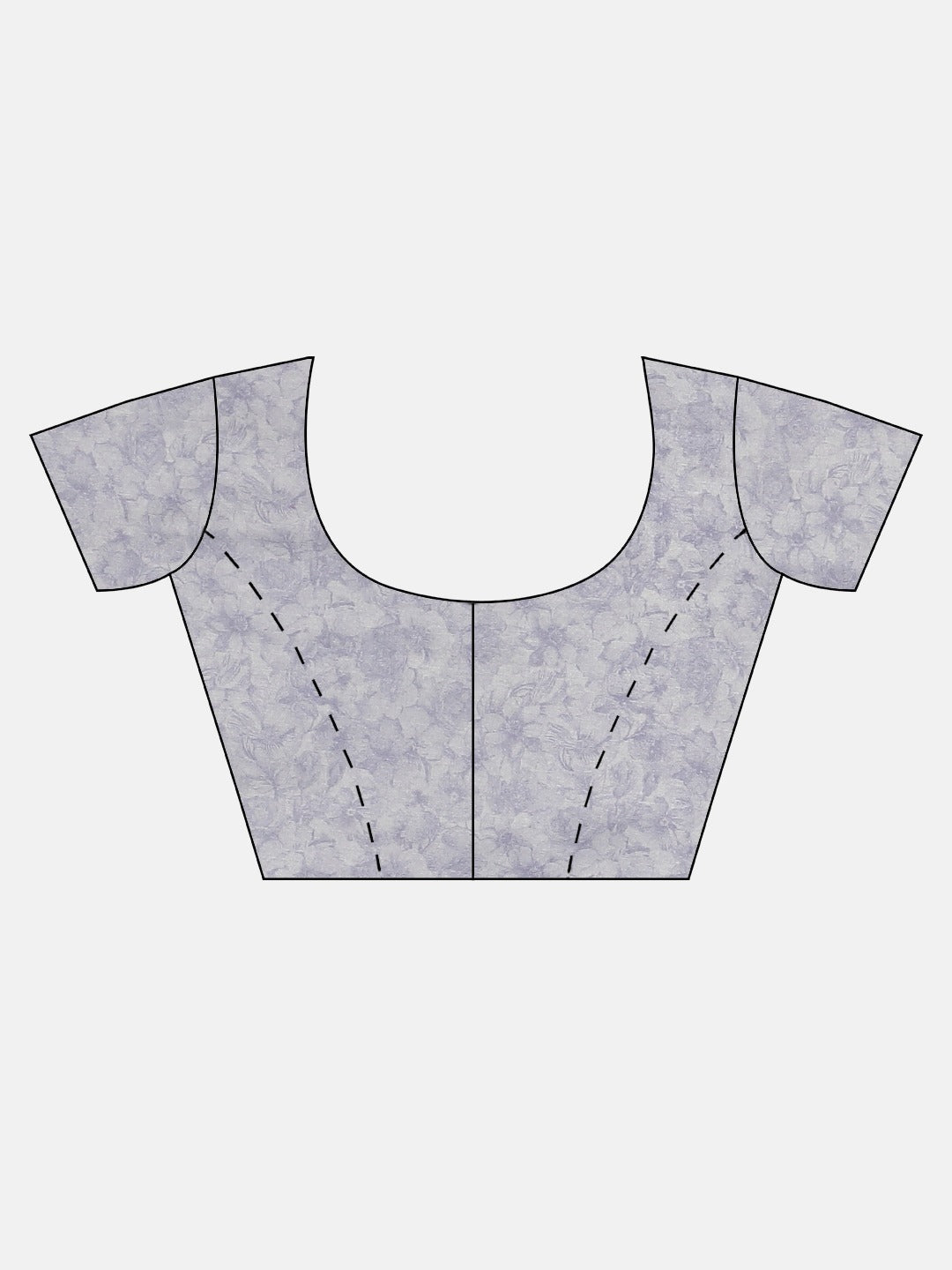Neerus Grey printed saree with blouse piece - detail view 2