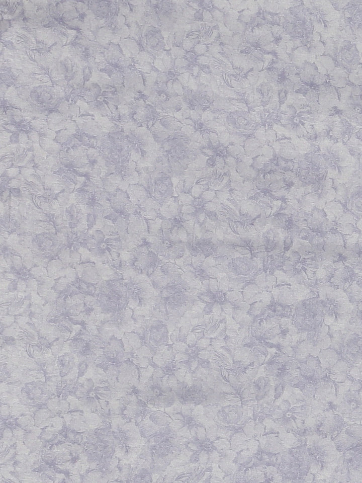 Neerus Grey printed saree with blouse piece - detail view 3