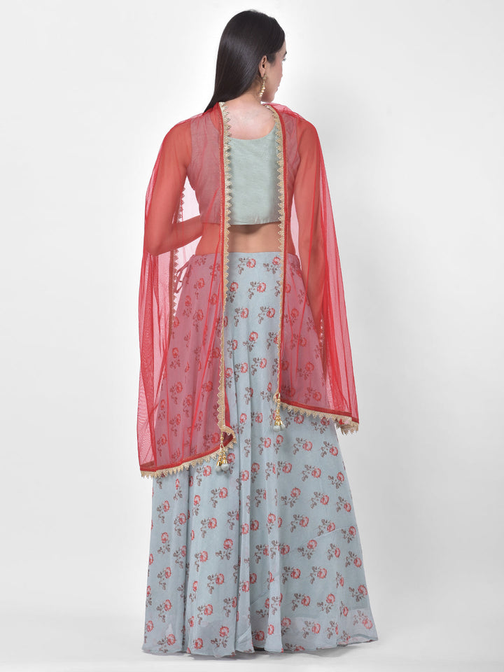 Neerus Green Georgette Embellished Lehenga Set - detail view 1