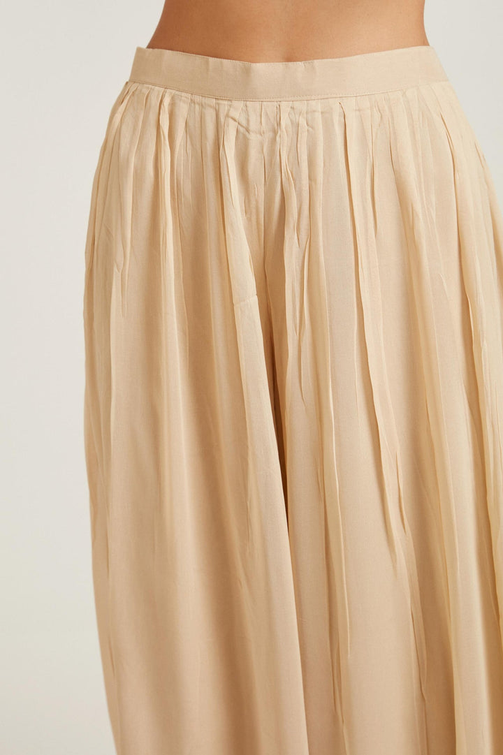 Neerus Beige georgette thread embroidered anarkali suit set - detail view 2
