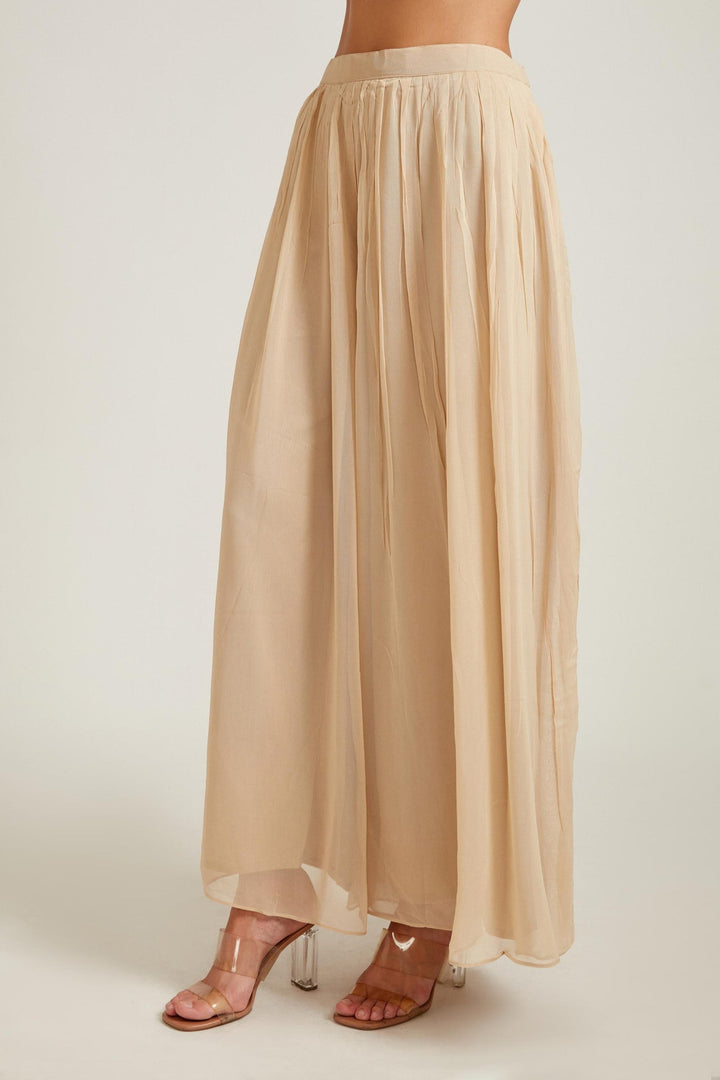 Neerus Beige georgette thread embroidered anarkali suit set - detail view 3
