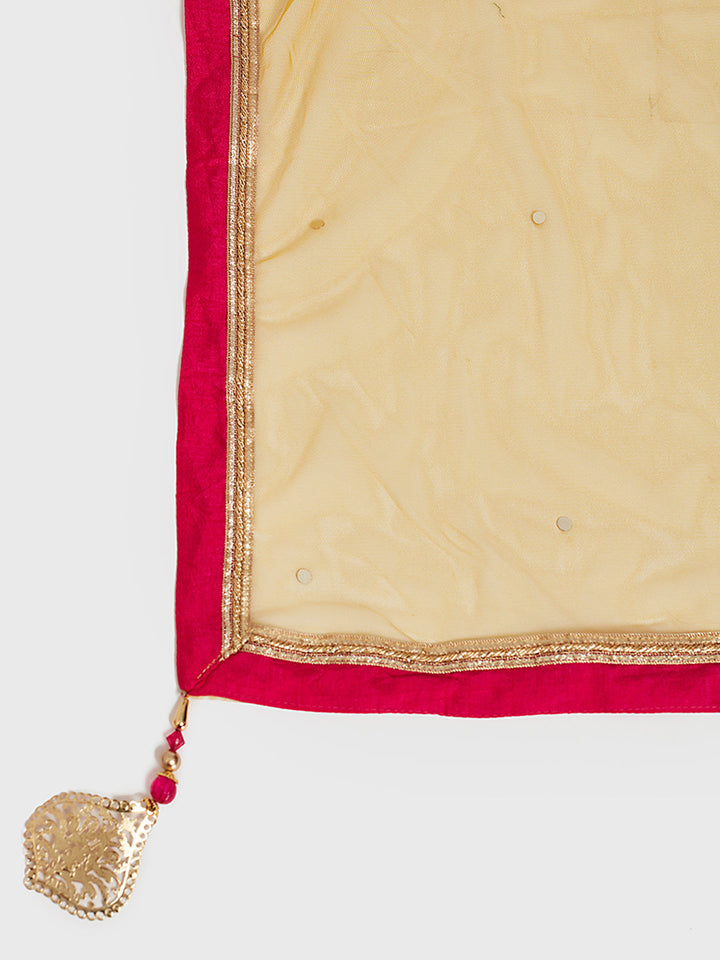 Neerus Yellow embellished anarkali sharara set - detail view 2