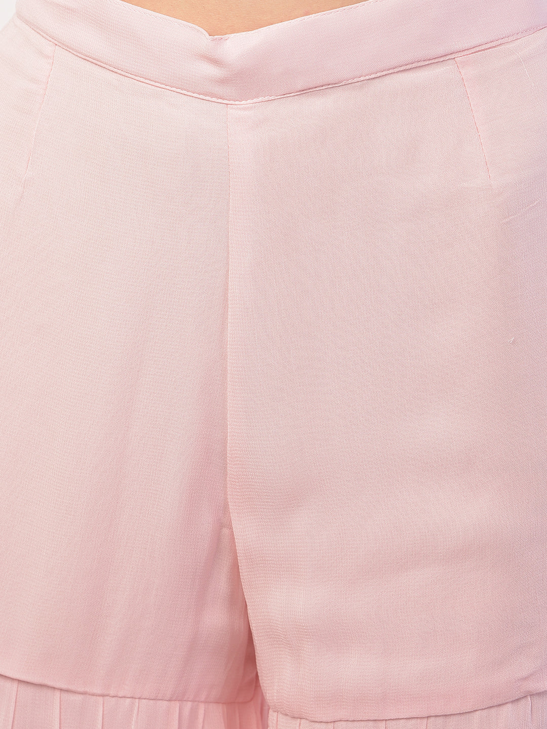 Neerus Pink georgette anarkali suit set - detail view 2