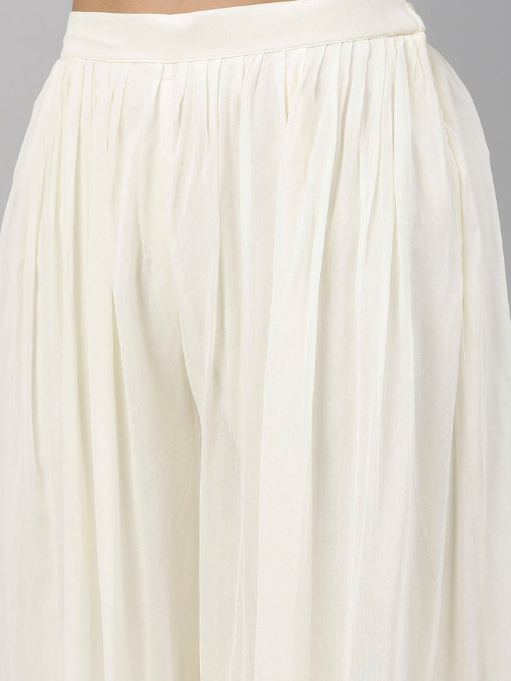 Neerus Beige georgette embroidered co-ord set - detail view 7