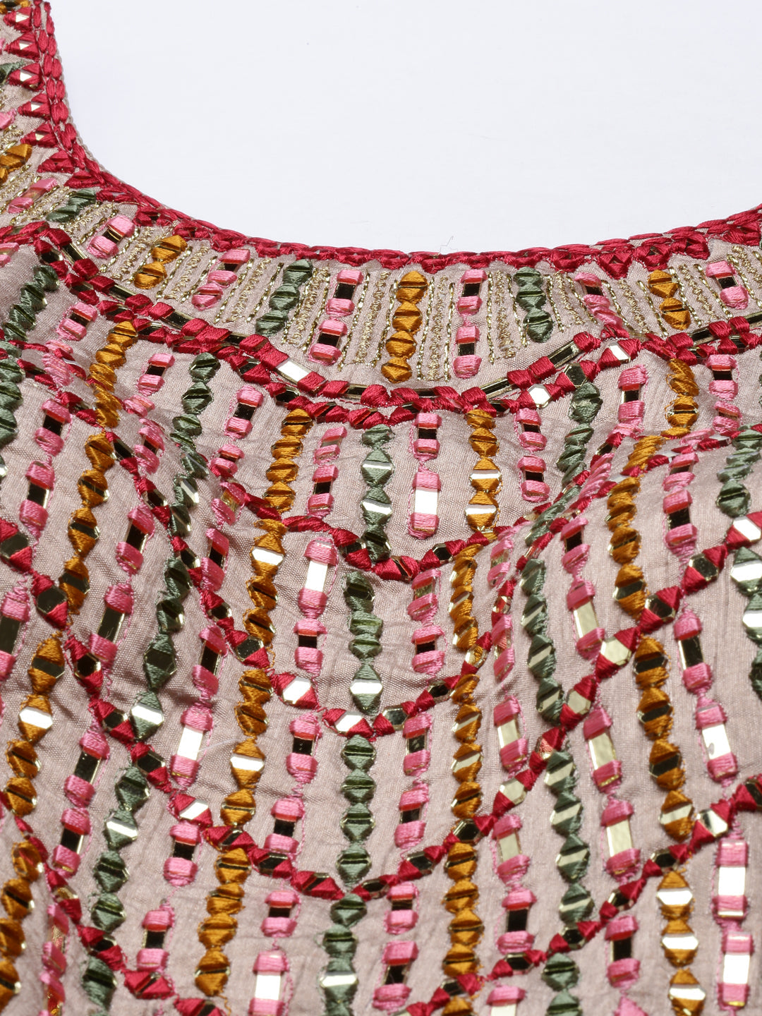 Neerus Beige georgette anarkali suit - back view