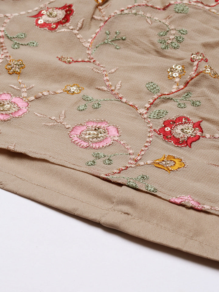 Neerus Beige georgette anarkali suit - detail view 6