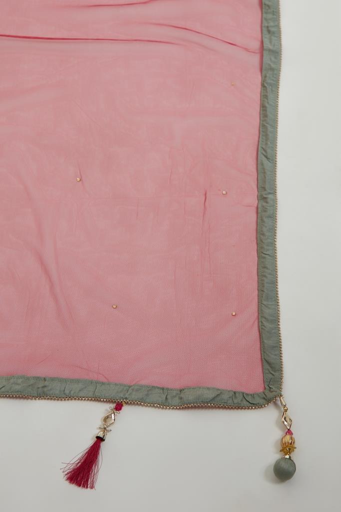 Neerus Green Georgette Gown - detail view 2