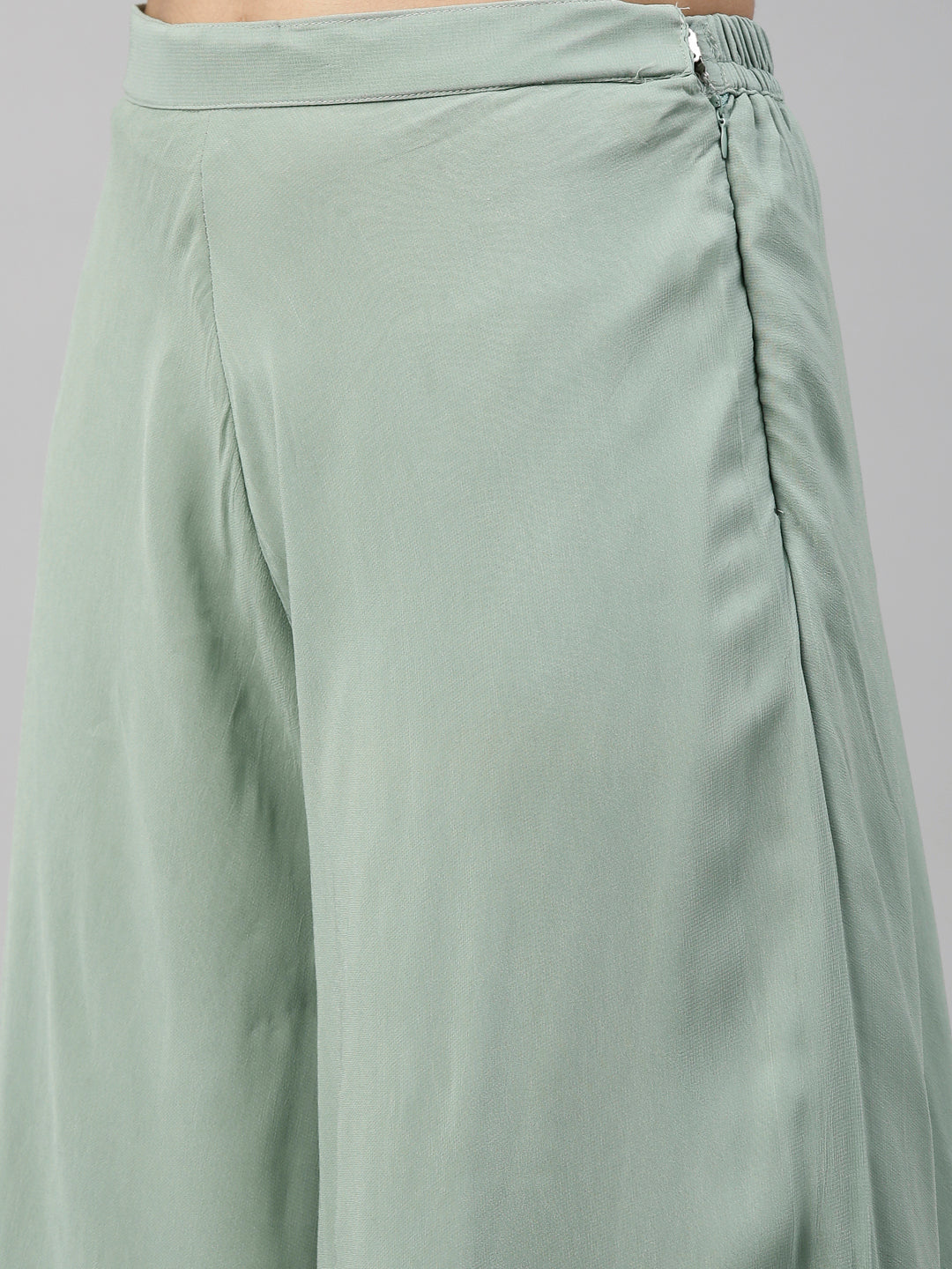 Neerus Green georgette printed palazzo set - detail view 6