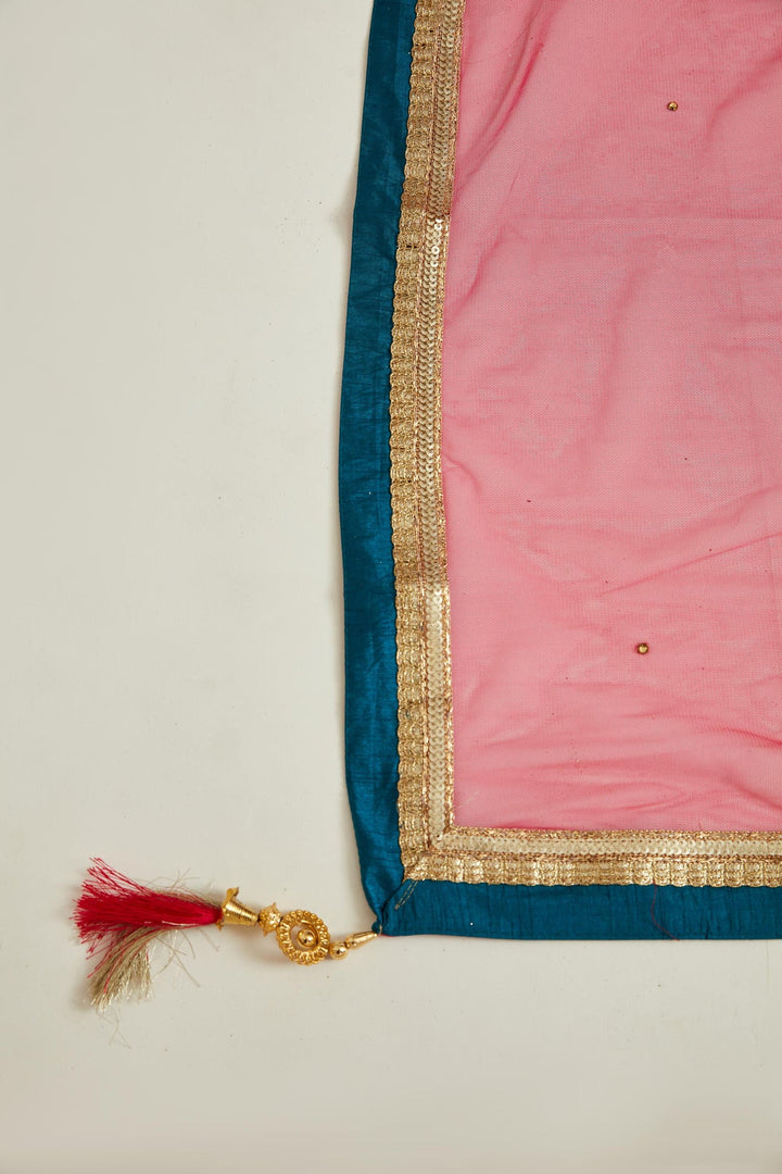 Neerus Green georgette mirror work kurta set - detail view 4