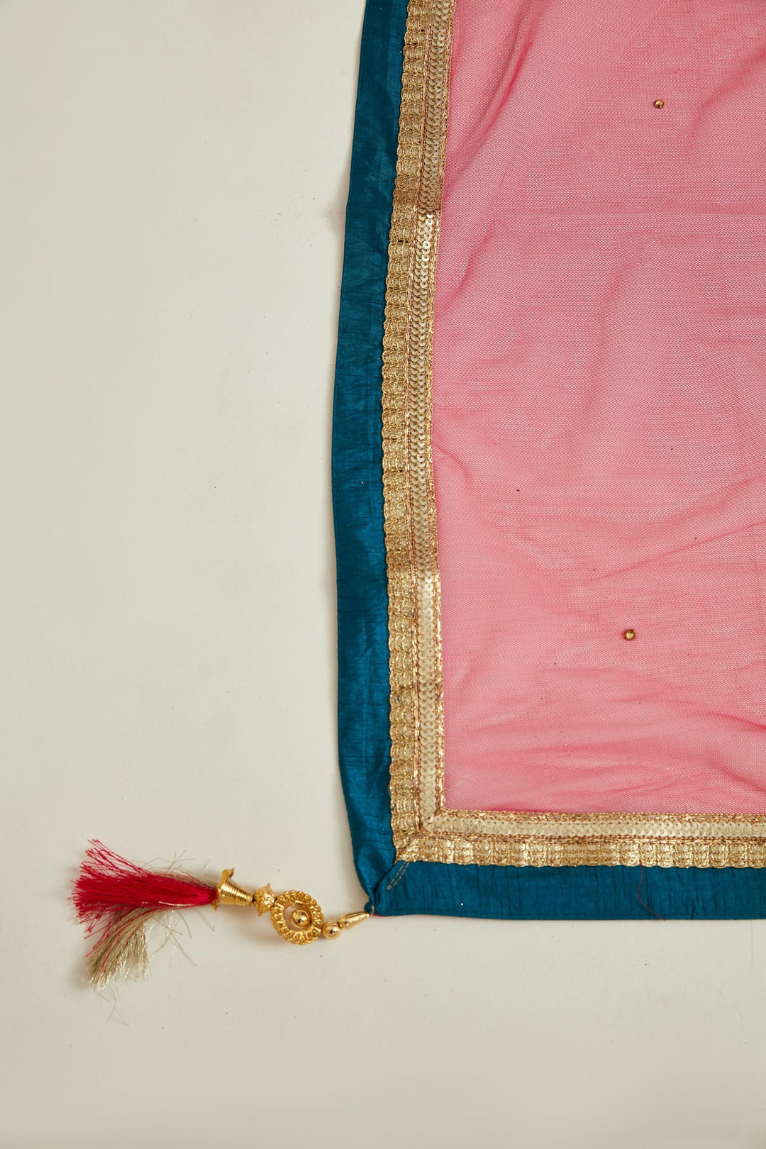 Neerus Green georgette mirror work kurta set - detail view 10