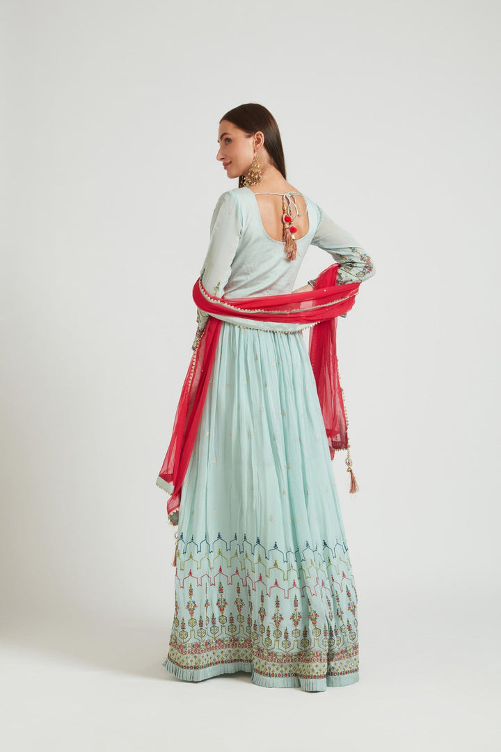 Neerus Green Georgette Kurta Set - detail view 1