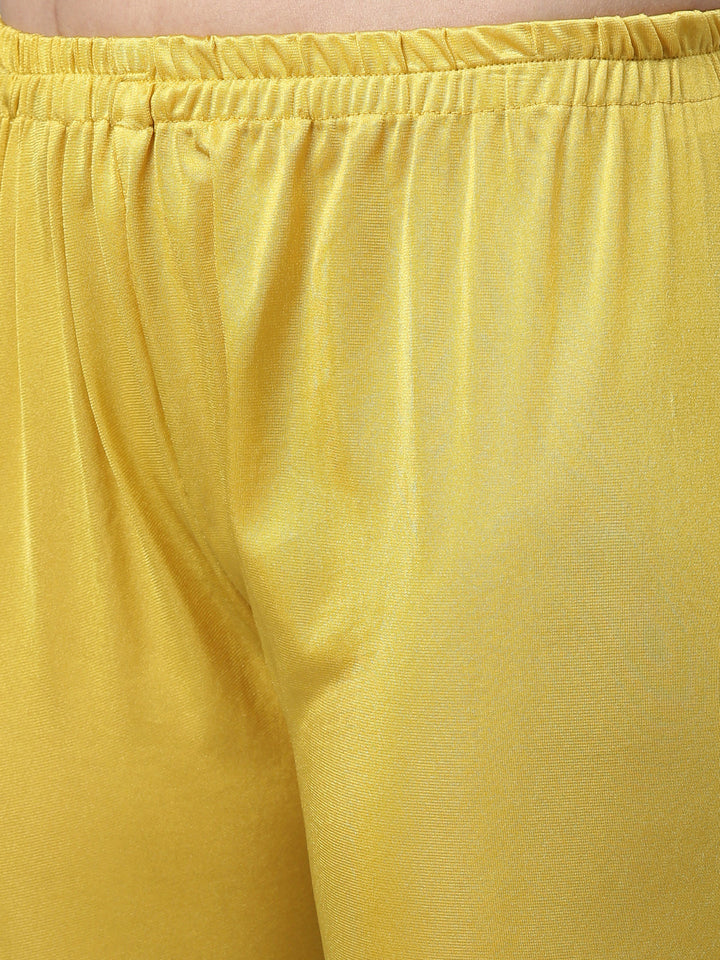 Neerus Yellow georgette mirror work anarkali suit set - detail view 4