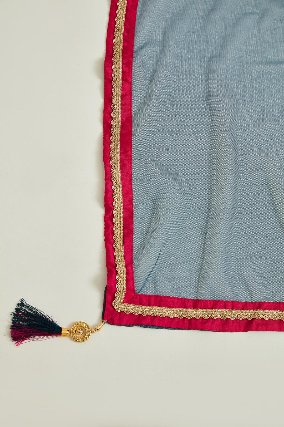 Neerus Blue Georgette Mirror Work Gown - detail view 2