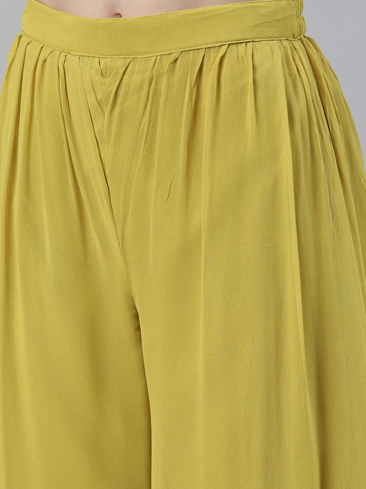 Neerus Green georgette mirror work kurta set - detail view 2