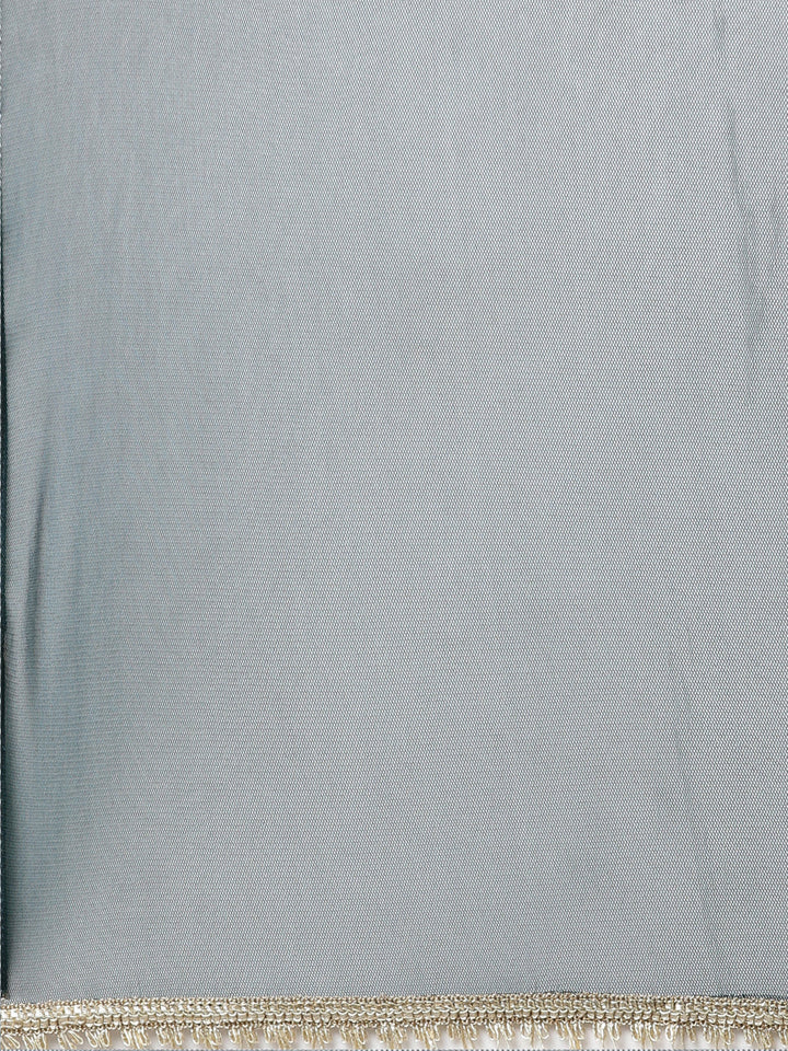 Neerus Green embroidered straight kurta set with palazzo and dupatta - detail view 4