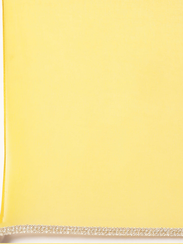 Neerus Yellow solid straight suit set - detail view 4