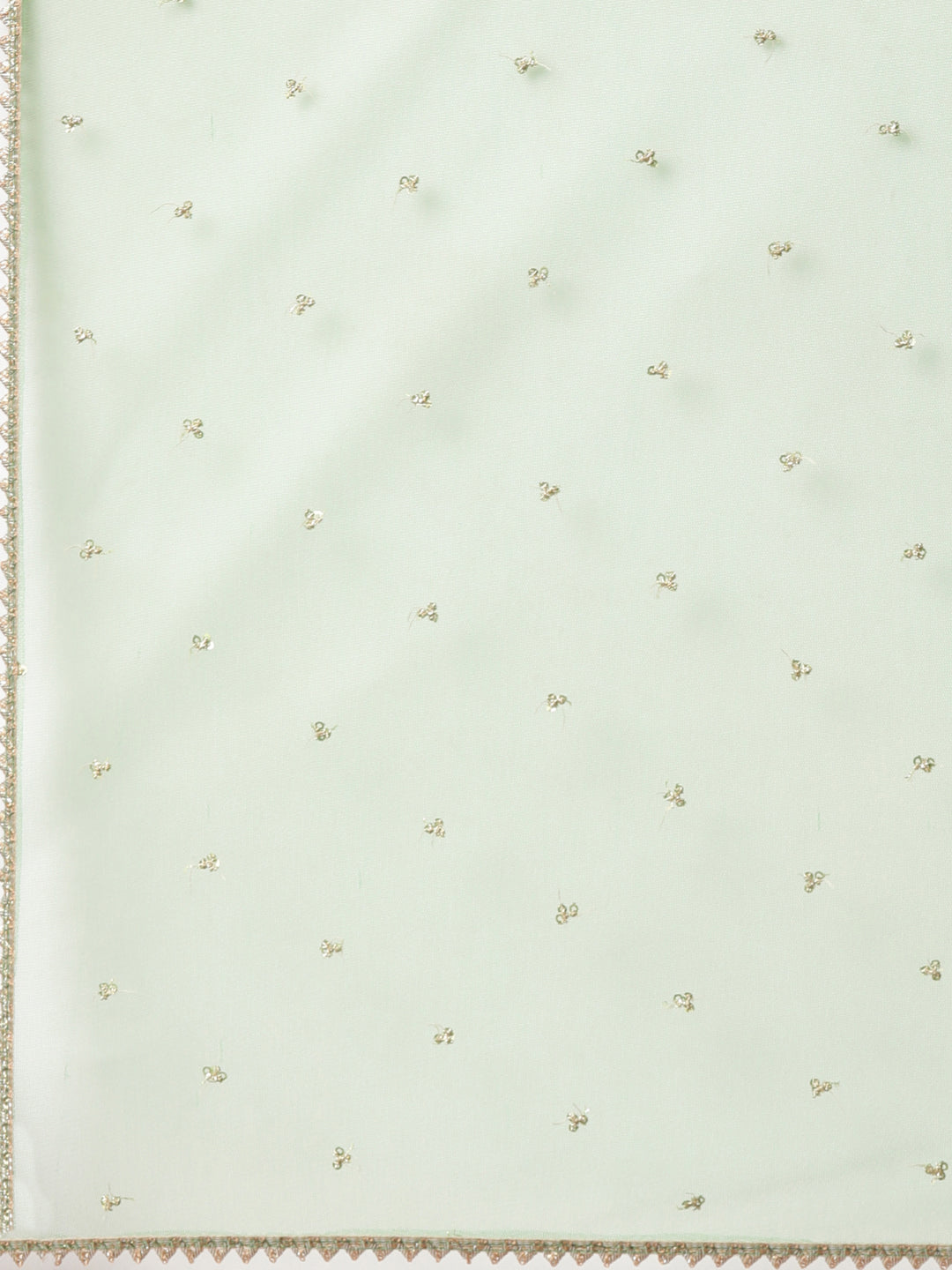 Neerus Green floral printed flared dress - detail view 3