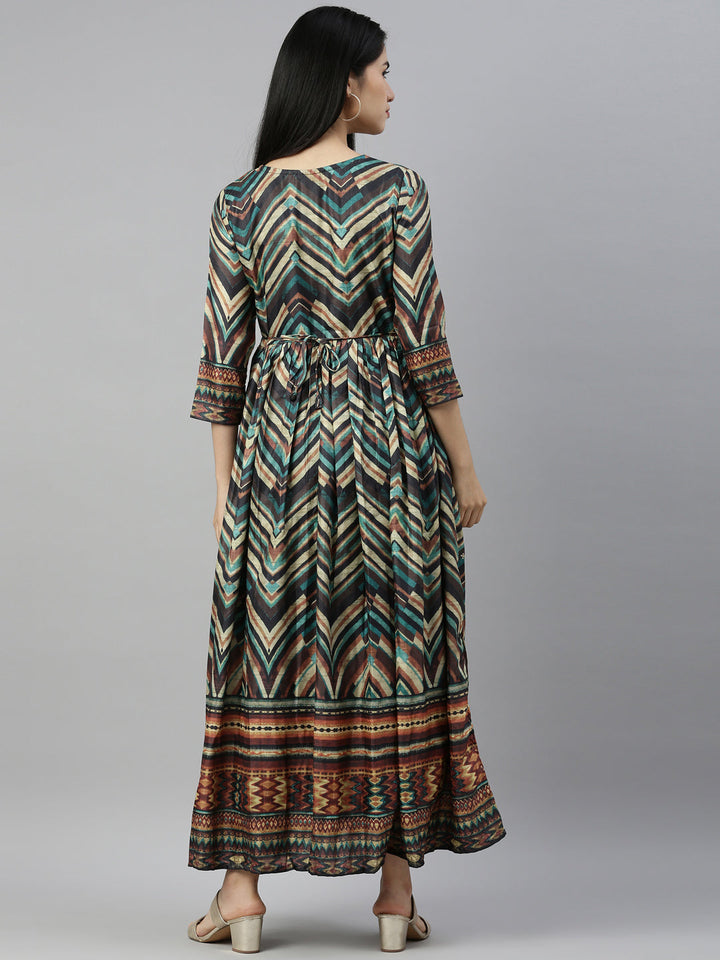 Neerus Multi silk printed kurti - detail view 1