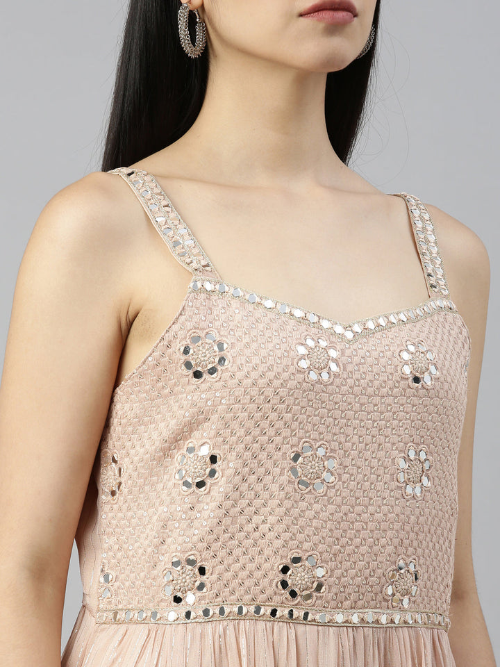 Neerus Pink georgette printed suit set - detail view 7