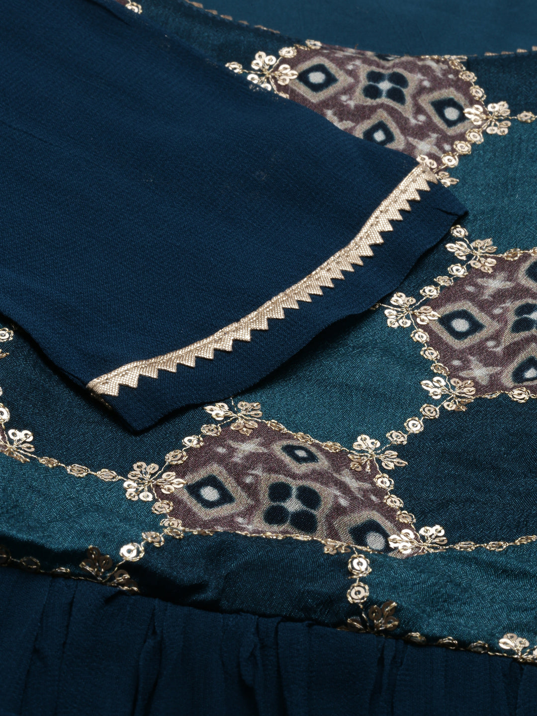 Neerus Green georgette solid kurti - detail view 3
