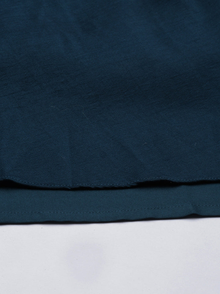 Neerus Green silk woven kurti - detail view 6